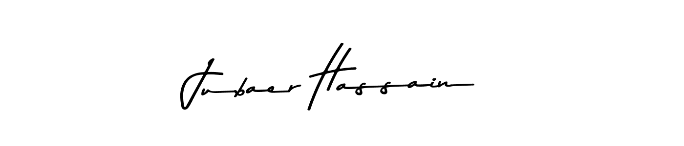 Create a beautiful signature design for name Jubaer Hassain. With this signature (Asem Kandis PERSONAL USE) fonts, you can make a handwritten signature for free. Jubaer Hassain signature style 9 images and pictures png