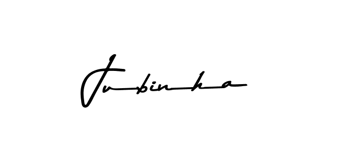 How to make Jubinha name signature. Use Asem Kandis PERSONAL USE style for creating short signs online. This is the latest handwritten sign. Jubinha signature style 9 images and pictures png