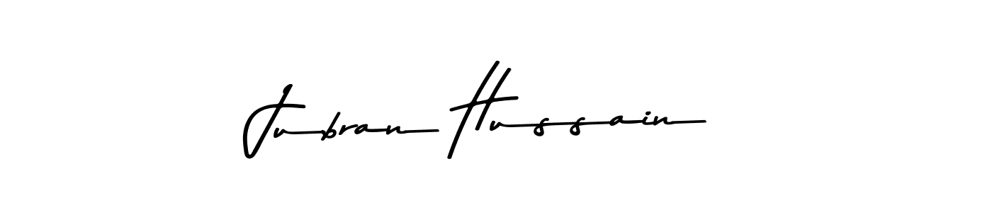 How to make Jubran Hussain name signature. Use Asem Kandis PERSONAL USE style for creating short signs online. This is the latest handwritten sign. Jubran Hussain signature style 9 images and pictures png