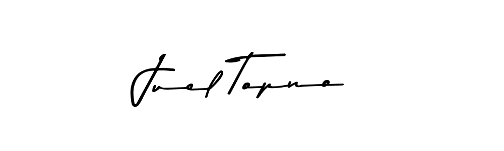 How to make Juel Topno name signature. Use Asem Kandis PERSONAL USE style for creating short signs online. This is the latest handwritten sign. Juel Topno signature style 9 images and pictures png