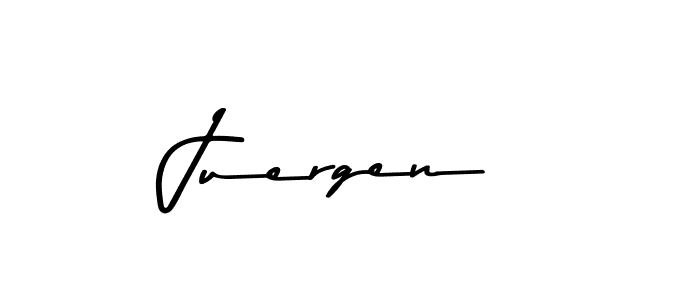 How to make Juergen name signature. Use Asem Kandis PERSONAL USE style for creating short signs online. This is the latest handwritten sign. Juergen signature style 9 images and pictures png