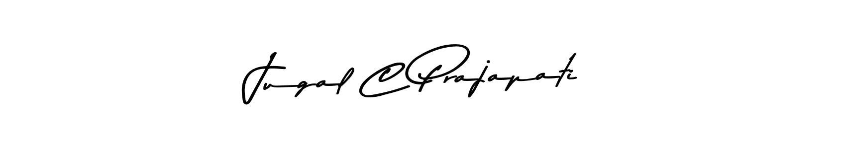 Make a beautiful signature design for name Jugal C Prajapati. With this signature (Asem Kandis PERSONAL USE) style, you can create a handwritten signature for free. Jugal C Prajapati signature style 9 images and pictures png