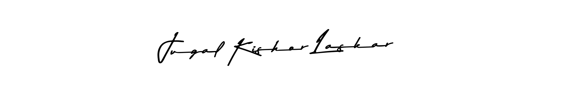 You should practise on your own different ways (Asem Kandis PERSONAL USE) to write your name (Jugal Kishor Laskar) in signature. don't let someone else do it for you. Jugal Kishor Laskar signature style 9 images and pictures png