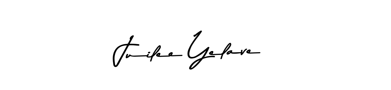 Create a beautiful signature design for name Juilee Yelave. With this signature (Asem Kandis PERSONAL USE) fonts, you can make a handwritten signature for free. Juilee Yelave signature style 9 images and pictures png