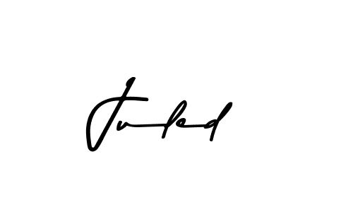 Create a beautiful signature design for name Juled. With this signature (Asem Kandis PERSONAL USE) fonts, you can make a handwritten signature for free. Juled signature style 9 images and pictures png