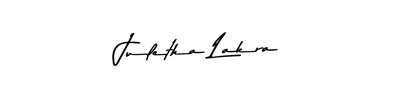 Design your own signature with our free online signature maker. With this signature software, you can create a handwritten (Asem Kandis PERSONAL USE) signature for name Juletha Lakra. Juletha Lakra signature style 9 images and pictures png