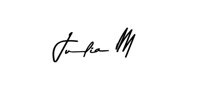 How to make Julia M name signature. Use Asem Kandis PERSONAL USE style for creating short signs online. This is the latest handwritten sign. Julia M signature style 9 images and pictures png