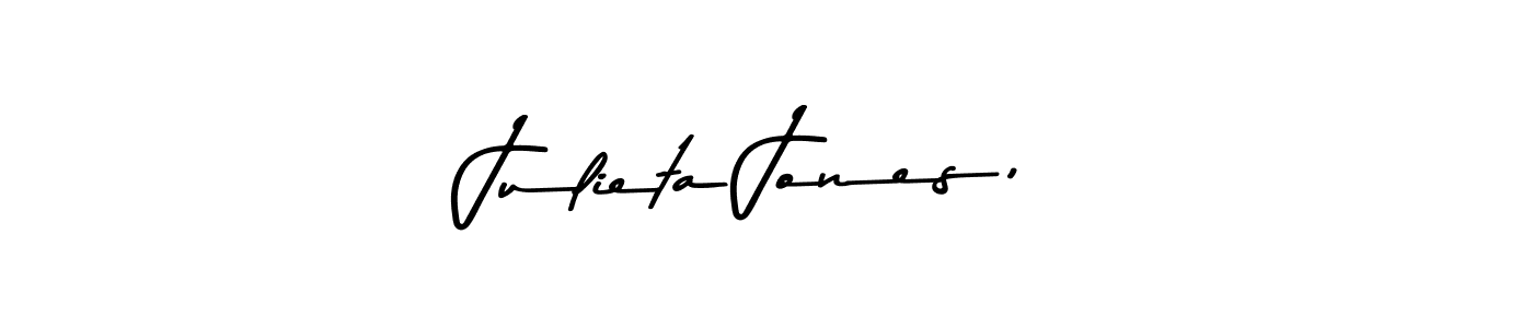 Make a beautiful signature design for name Julieta Jones,. With this signature (Asem Kandis PERSONAL USE) style, you can create a handwritten signature for free. Julieta Jones, signature style 9 images and pictures png