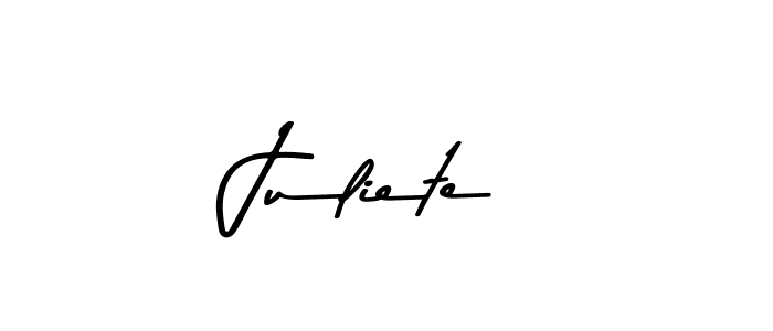 How to make Juliete name signature. Use Asem Kandis PERSONAL USE style for creating short signs online. This is the latest handwritten sign. Juliete signature style 9 images and pictures png