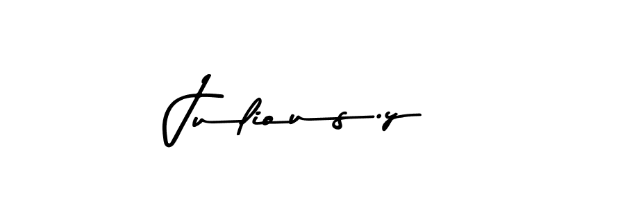 How to make Julious.y name signature. Use Asem Kandis PERSONAL USE style for creating short signs online. This is the latest handwritten sign. Julious.y signature style 9 images and pictures png