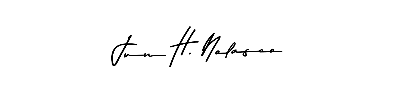 Design your own signature with our free online signature maker. With this signature software, you can create a handwritten (Asem Kandis PERSONAL USE) signature for name Jun H. Nolasco. Jun H. Nolasco signature style 9 images and pictures png