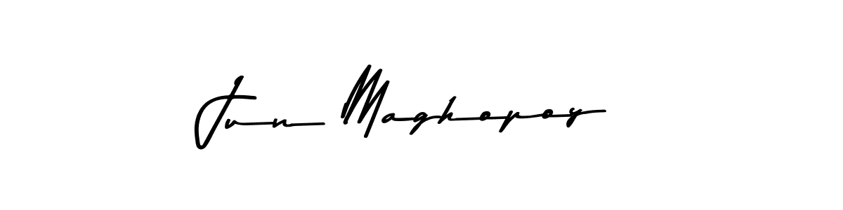 Make a beautiful signature design for name Jun Maghopoy. With this signature (Asem Kandis PERSONAL USE) style, you can create a handwritten signature for free. Jun Maghopoy signature style 9 images and pictures png