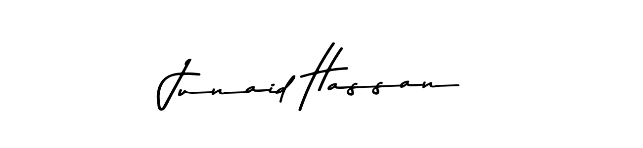 How to make Junaid Hassan name signature. Use Asem Kandis PERSONAL USE style for creating short signs online. This is the latest handwritten sign. Junaid Hassan signature style 9 images and pictures png