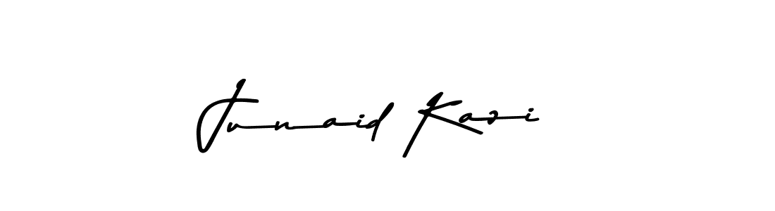 How to make Junaid Kazi name signature. Use Asem Kandis PERSONAL USE style for creating short signs online. This is the latest handwritten sign. Junaid Kazi signature style 9 images and pictures png