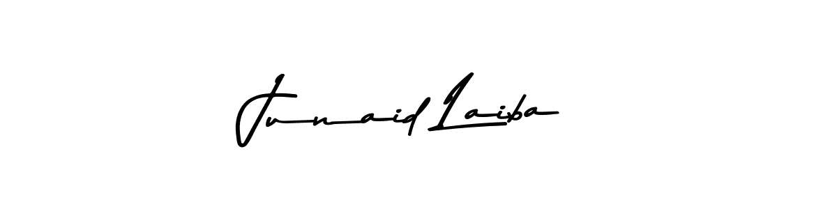 You should practise on your own different ways (Asem Kandis PERSONAL USE) to write your name (Junaid Laiba) in signature. don't let someone else do it for you. Junaid Laiba signature style 9 images and pictures png