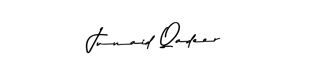 The best way (Asem Kandis PERSONAL USE) to make a short signature is to pick only two or three words in your name. The name Junaid Qadeer include a total of six letters. For converting this name. Junaid Qadeer signature style 9 images and pictures png