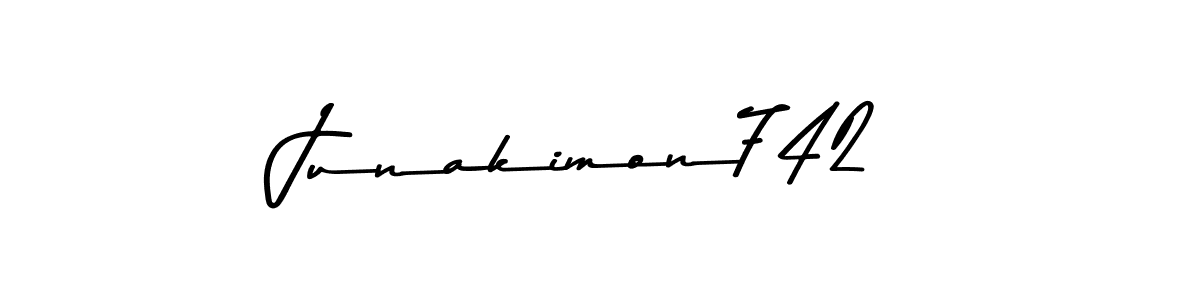 The best way (Asem Kandis PERSONAL USE) to make a short signature is to pick only two or three words in your name. The name Junakimon742 include a total of six letters. For converting this name. Junakimon742 signature style 9 images and pictures png