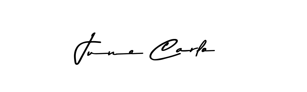 Make a beautiful signature design for name June Carlo. With this signature (Asem Kandis PERSONAL USE) style, you can create a handwritten signature for free. June Carlo signature style 9 images and pictures png