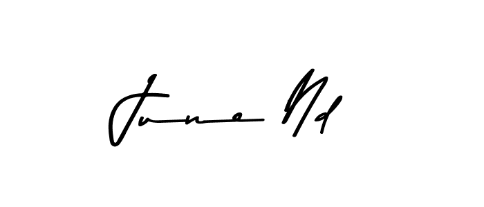 Make a beautiful signature design for name June Nd. With this signature (Asem Kandis PERSONAL USE) style, you can create a handwritten signature for free. June Nd signature style 9 images and pictures png
