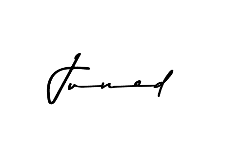 Create a beautiful signature design for name Juned. With this signature (Asem Kandis PERSONAL USE) fonts, you can make a handwritten signature for free. Juned signature style 9 images and pictures png