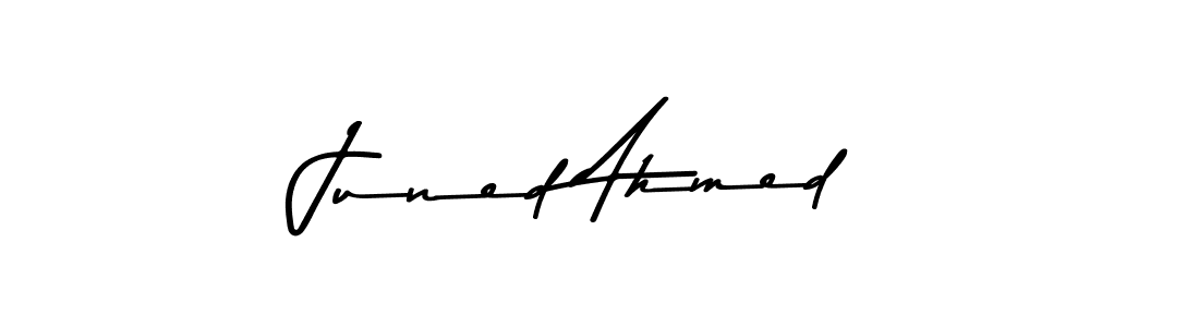 Create a beautiful signature design for name Juned Ahmed. With this signature (Asem Kandis PERSONAL USE) fonts, you can make a handwritten signature for free. Juned Ahmed signature style 9 images and pictures png