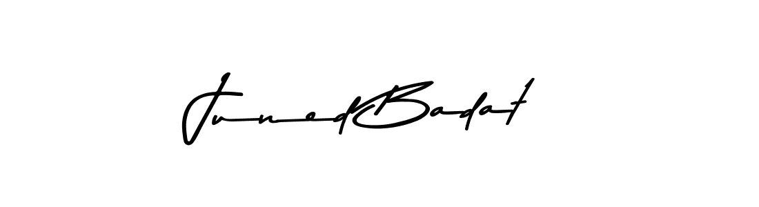 Create a beautiful signature design for name Juned Badat. With this signature (Asem Kandis PERSONAL USE) fonts, you can make a handwritten signature for free. Juned Badat signature style 9 images and pictures png