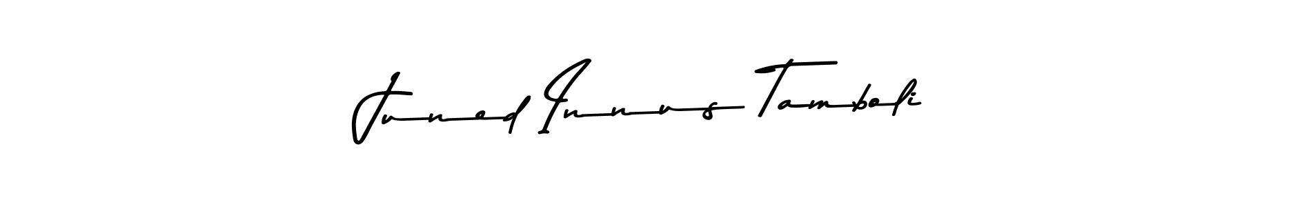 Create a beautiful signature design for name Juned Innus Tamboli. With this signature (Asem Kandis PERSONAL USE) fonts, you can make a handwritten signature for free. Juned Innus Tamboli signature style 9 images and pictures png