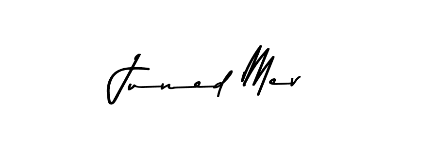 How to make Juned Mev name signature. Use Asem Kandis PERSONAL USE style for creating short signs online. This is the latest handwritten sign. Juned Mev signature style 9 images and pictures png