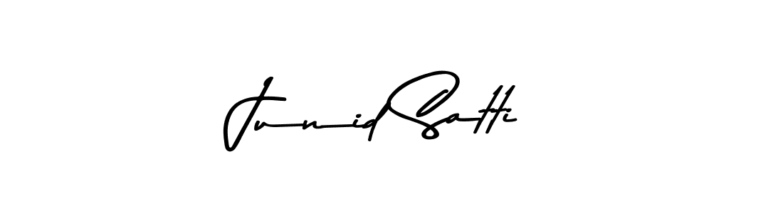 Make a beautiful signature design for name Junid Satti. With this signature (Asem Kandis PERSONAL USE) style, you can create a handwritten signature for free. Junid Satti signature style 9 images and pictures png