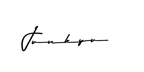 Make a beautiful signature design for name Junkyu. With this signature (Asem Kandis PERSONAL USE) style, you can create a handwritten signature for free. Junkyu signature style 9 images and pictures png