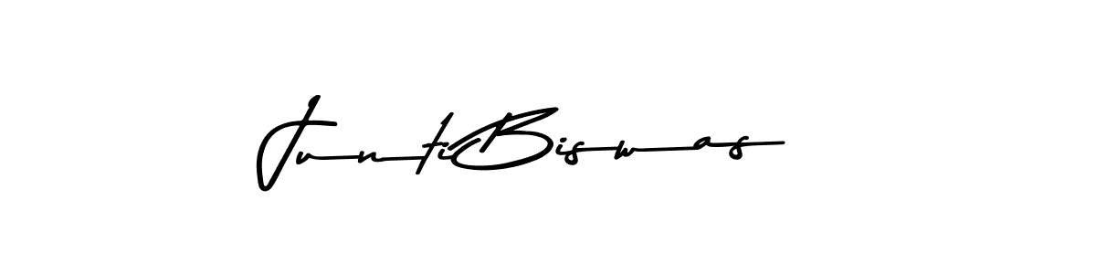 Design your own signature with our free online signature maker. With this signature software, you can create a handwritten (Asem Kandis PERSONAL USE) signature for name Junti Biswas. Junti Biswas signature style 9 images and pictures png