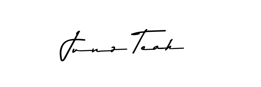 This is the best signature style for the Junz Teah name. Also you like these signature font (Asem Kandis PERSONAL USE). Mix name signature. Junz Teah signature style 9 images and pictures png