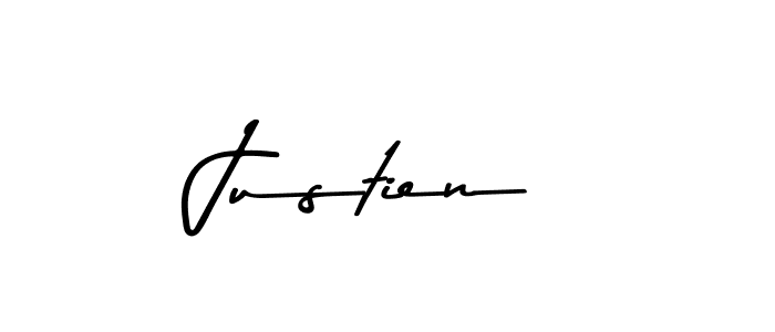 How to make Justien name signature. Use Asem Kandis PERSONAL USE style for creating short signs online. This is the latest handwritten sign. Justien signature style 9 images and pictures png