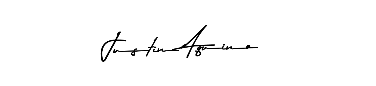 How to make Justin Aquino name signature. Use Asem Kandis PERSONAL USE style for creating short signs online. This is the latest handwritten sign. Justin Aquino signature style 9 images and pictures png