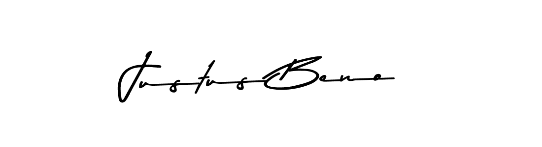 How to make Justus Beno name signature. Use Asem Kandis PERSONAL USE style for creating short signs online. This is the latest handwritten sign. Justus Beno signature style 9 images and pictures png