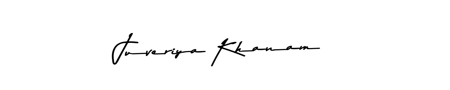 How to make Juveriya Khanam name signature. Use Asem Kandis PERSONAL USE style for creating short signs online. This is the latest handwritten sign. Juveriya Khanam signature style 9 images and pictures png