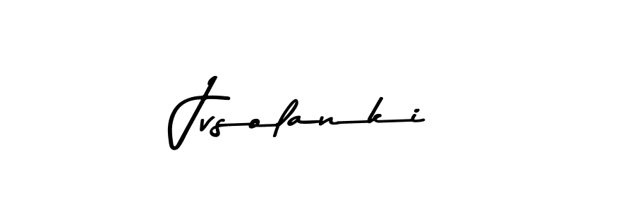 How to make Jvsolanki name signature. Use Asem Kandis PERSONAL USE style for creating short signs online. This is the latest handwritten sign. Jvsolanki signature style 9 images and pictures png