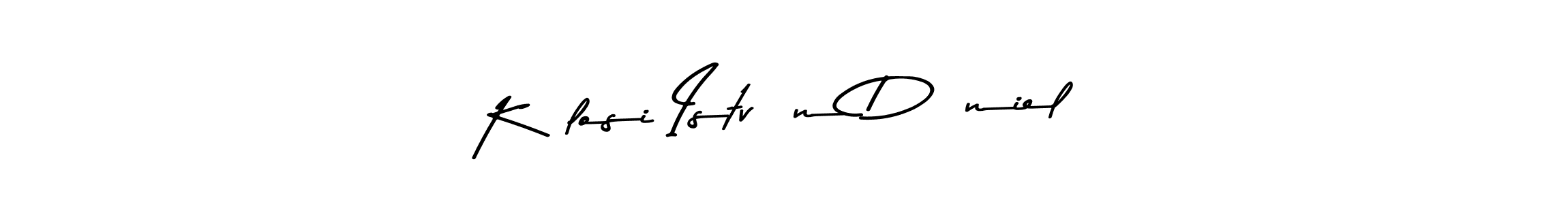 The best way (Asem Kandis PERSONAL USE) to make a short signature is to pick only two or three words in your name. The name Kálosi István Dániel include a total of six letters. For converting this name. Kálosi István Dániel signature style 9 images and pictures png