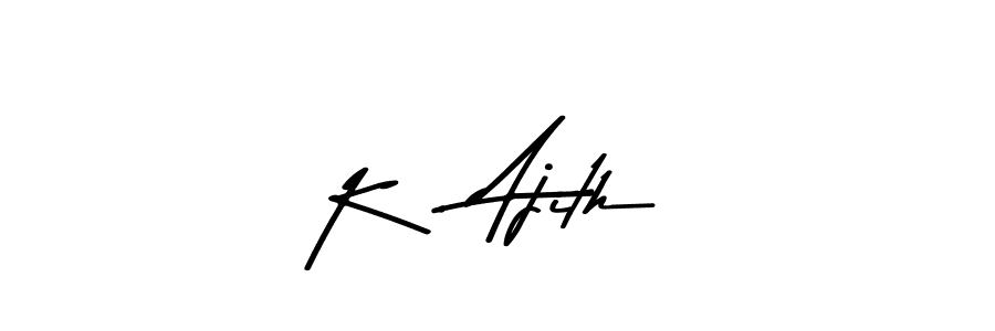How to make K . Ajith name signature. Use Asem Kandis PERSONAL USE style for creating short signs online. This is the latest handwritten sign. K . Ajith signature style 9 images and pictures png