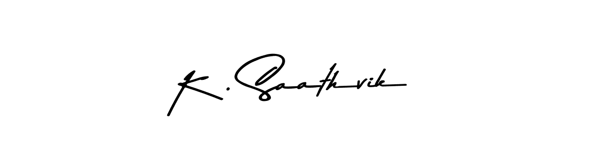 You should practise on your own different ways (Asem Kandis PERSONAL USE) to write your name (K . Saathvik) in signature. don't let someone else do it for you. K . Saathvik signature style 9 images and pictures png