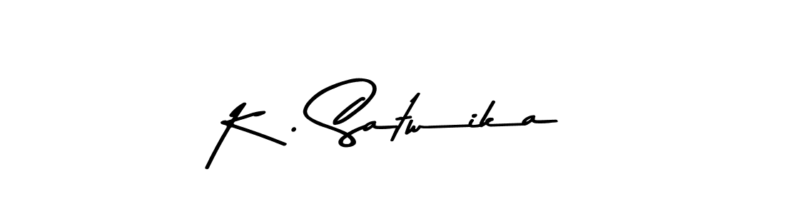 You should practise on your own different ways (Asem Kandis PERSONAL USE) to write your name (K . Satwika) in signature. don't let someone else do it for you. K . Satwika signature style 9 images and pictures png