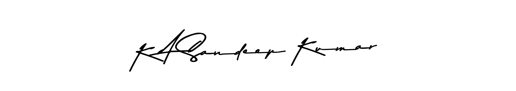 Also You can easily find your signature by using the search form. We will create K A Sandeep Kumar name handwritten signature images for you free of cost using Asem Kandis PERSONAL USE sign style. K A Sandeep Kumar signature style 9 images and pictures png