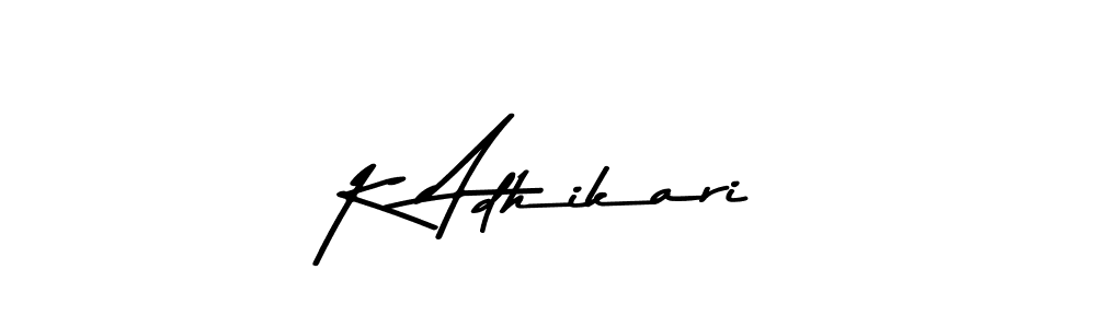 Make a beautiful signature design for name K Adhikari. With this signature (Asem Kandis PERSONAL USE) style, you can create a handwritten signature for free. K Adhikari signature style 9 images and pictures png