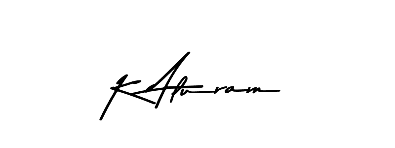The best way (Asem Kandis PERSONAL USE) to make a short signature is to pick only two or three words in your name. The name K Aluram include a total of six letters. For converting this name. K Aluram signature style 9 images and pictures png