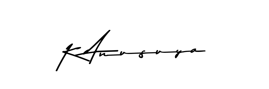 Make a beautiful signature design for name K Anusuya. With this signature (Asem Kandis PERSONAL USE) style, you can create a handwritten signature for free. K Anusuya signature style 9 images and pictures png