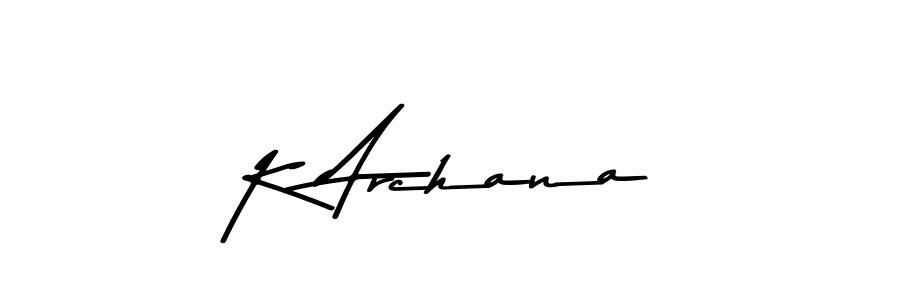 You should practise on your own different ways (Asem Kandis PERSONAL USE) to write your name (K Archana) in signature. don't let someone else do it for you. K Archana signature style 9 images and pictures png
