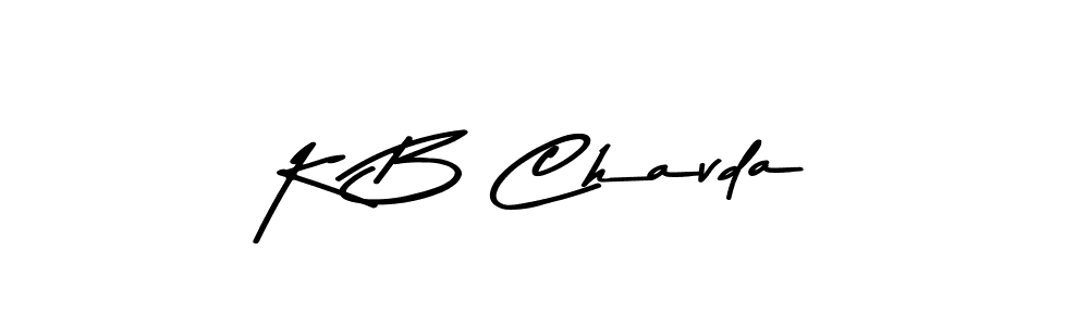 Design your own signature with our free online signature maker. With this signature software, you can create a handwritten (Asem Kandis PERSONAL USE) signature for name K B Chavda. K B Chavda signature style 9 images and pictures png