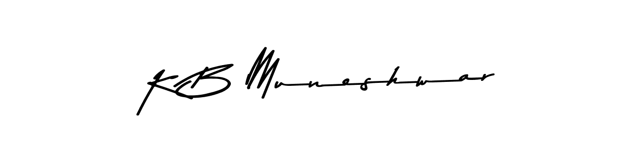 The best way (Asem Kandis PERSONAL USE) to make a short signature is to pick only two or three words in your name. The name K B Muneshwar include a total of six letters. For converting this name. K B Muneshwar signature style 9 images and pictures png