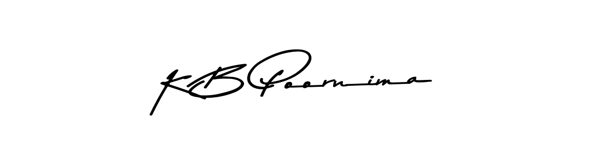 Asem Kandis PERSONAL USE is a professional signature style that is perfect for those who want to add a touch of class to their signature. It is also a great choice for those who want to make their signature more unique. Get K B Poornima name to fancy signature for free. K B Poornima signature style 9 images and pictures png