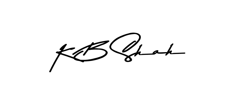 How to make K B Shah name signature. Use Asem Kandis PERSONAL USE style for creating short signs online. This is the latest handwritten sign. K B Shah signature style 9 images and pictures png
